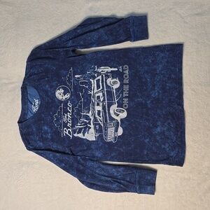 Ford Boys Blue Tie Die Bronco Longsleeve Shirt Size 10